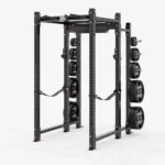 Charcoal power rack with 2-handle bar and premium bar supports