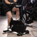 Club Series+ upright bike with removable cup holders and wide ride pedals