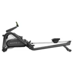Commercial magnetic resistance rower with adjustable heel cups