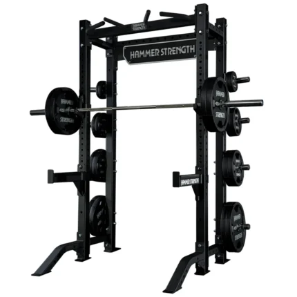 Hammer Strength HD Athletic NX Half Rack with integrated weight storage