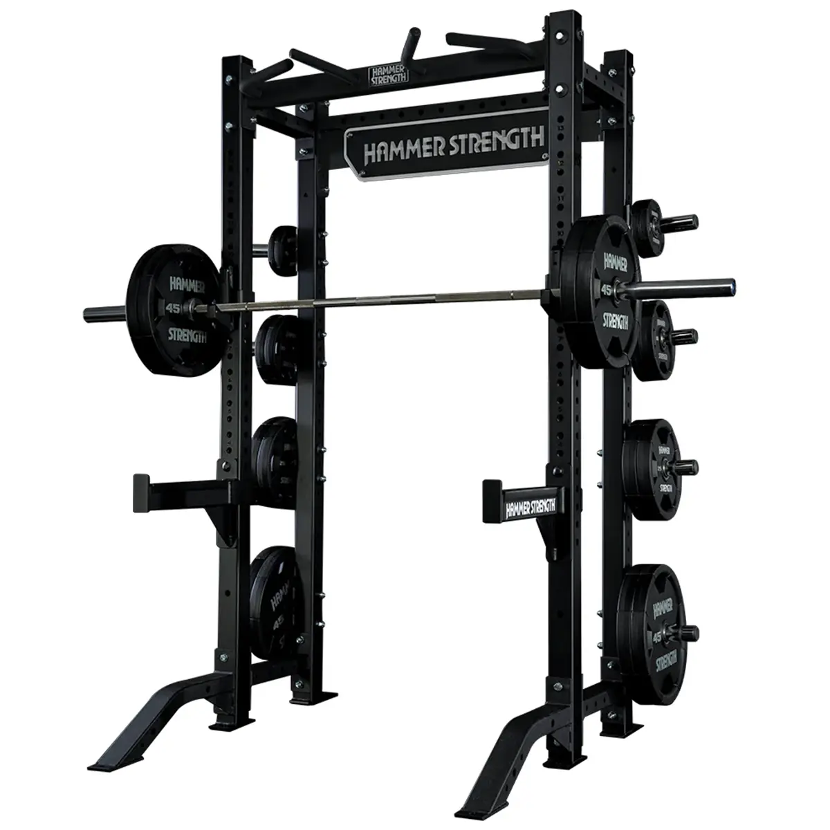 Hammer Strength HD Athletic NX Half Rack with integrated weight storage