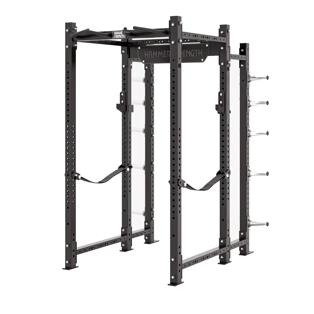 Hammer Strength HD Athletic NX Power Rack with integrated plate storage Hammer Strength HD Athletic NX Power Rack with integrated plate storage