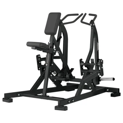 Hammer Strength Plate-Loaded Iso-Lateral Row with chest pad and angled seat