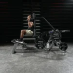 Hammer Strength Plate-loaded V-Squat with non-slip platform and neutral-grip handles