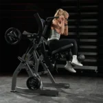 Hammer Strength Plate-loaded abdominal and oblique crunch machine with swivel seat