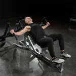 Hammer Strength Plate-loaded chest fly machine with FreedomFly back pads