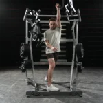 Hammer Strength Plate-loaded jammer machine with converging and diverging arms