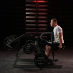 Hammer Strength Plate loaded seated dip with ergonomic handles and storage horns