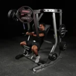 Hammer Strength chest press in upright seated position with independent arms