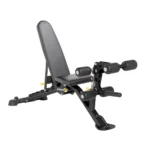 Hoist bench with 7 back pad positions and foot pegs