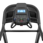 Horizon 7.4 AT Home treadmill with LCD display, heart rate strap, and app connectivity