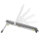 Incline decline bench with flat storage design and wheels