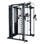 Inspire Fitness Smith Cage System Heavy-duty home gym with Smith bar, free weight bar rack, and dual weight stacks