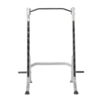 Multi-purpose squat rack with oval tubing frame and foot covers