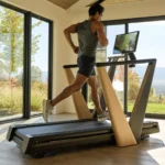 NordicTrack luxury treadmill with premium wood and brass design