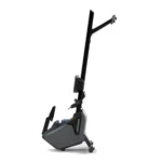 Quiet home rowing machine with compact upright storage