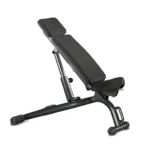 Technogym Adjustable Flat Weight Bench with integrated wheels and handle