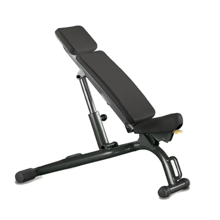 Technogym Adjustable Flat Weight Bench with integrated wheels and handle