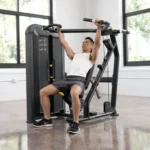 Vision Keystone Selectorized upper-body press machine with gas-assisted seat adjustment